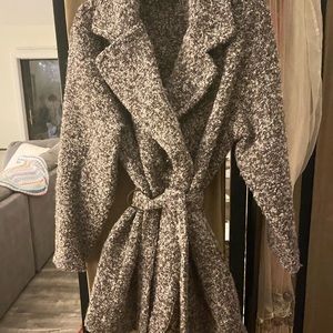 Irish Wool Belted Wrap Sweater